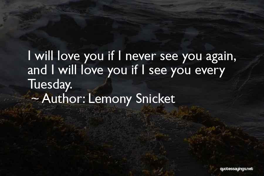 Lemony Snicket Quotes: I Will Love You If I Never See You Again, And I Will Love You If I See You Every