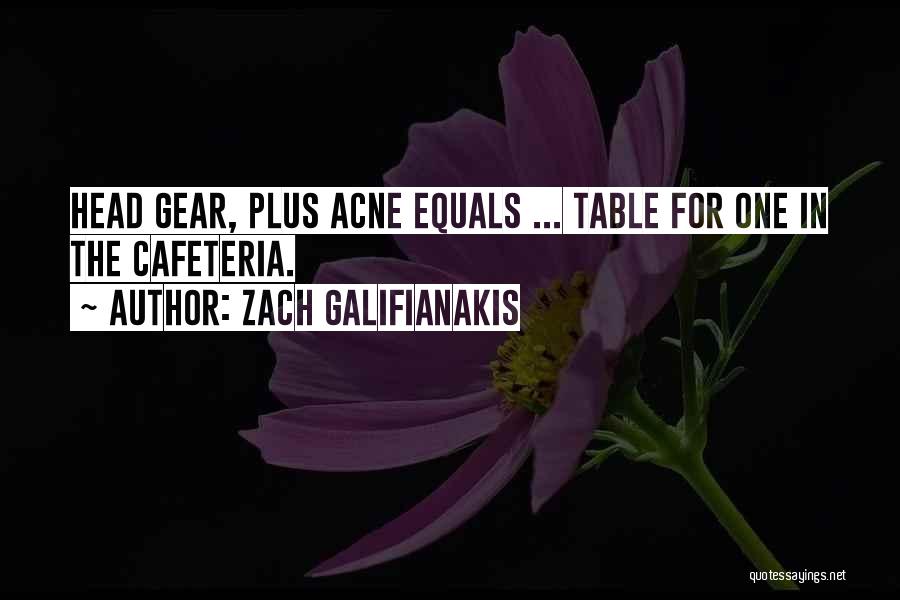 Zach Galifianakis Quotes: Head Gear, Plus Acne Equals ... Table For One In The Cafeteria.