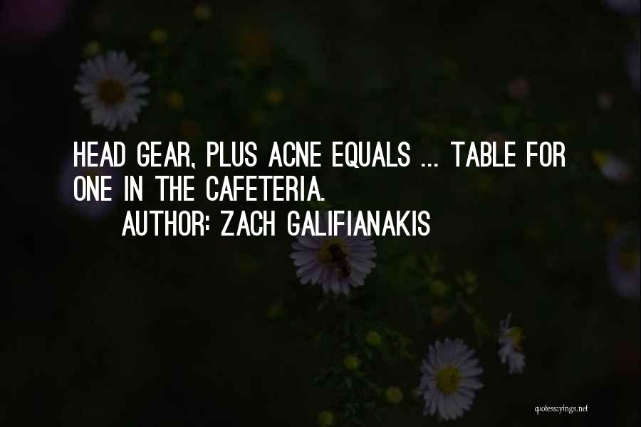 Zach Galifianakis Quotes: Head Gear, Plus Acne Equals ... Table For One In The Cafeteria.