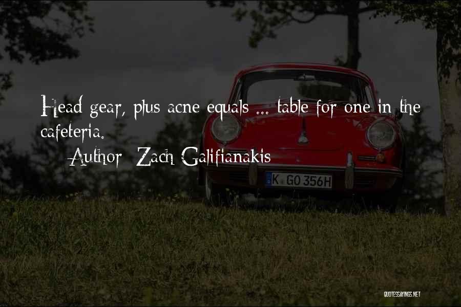 Zach Galifianakis Quotes: Head Gear, Plus Acne Equals ... Table For One In The Cafeteria.