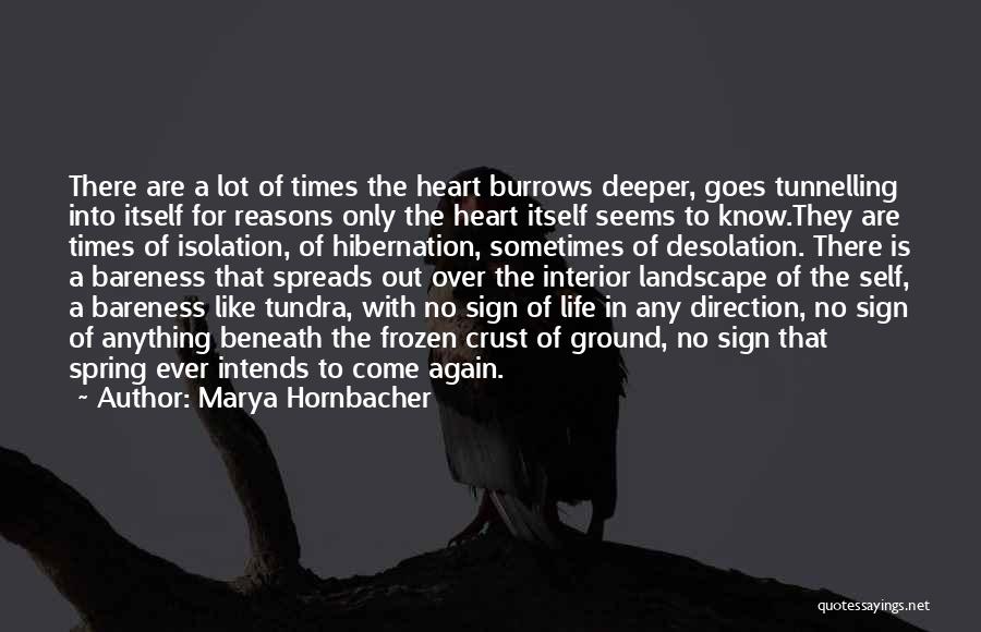 Marya Hornbacher Quotes: There Are A Lot Of Times The Heart Burrows Deeper, Goes Tunnelling Into Itself For Reasons Only The Heart Itself