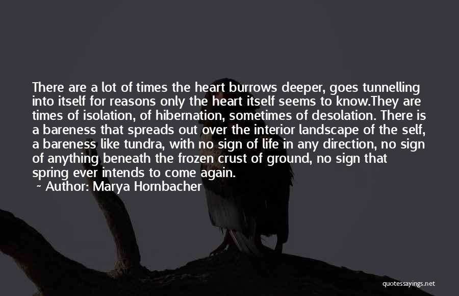 Marya Hornbacher Quotes: There Are A Lot Of Times The Heart Burrows Deeper, Goes Tunnelling Into Itself For Reasons Only The Heart Itself