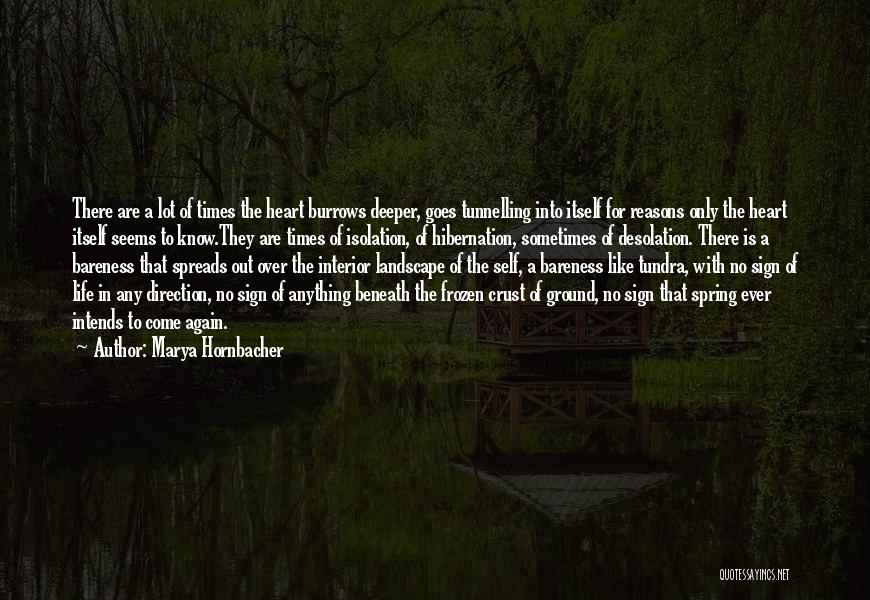 Marya Hornbacher Quotes: There Are A Lot Of Times The Heart Burrows Deeper, Goes Tunnelling Into Itself For Reasons Only The Heart Itself