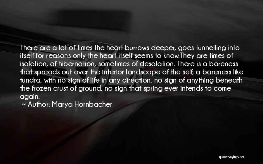 Marya Hornbacher Quotes: There Are A Lot Of Times The Heart Burrows Deeper, Goes Tunnelling Into Itself For Reasons Only The Heart Itself