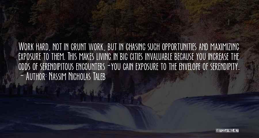 Nassim Nicholas Taleb Quotes: Work Hard, Not In Grunt Work, But In Chasing Such Opportunities And Maximizing Exposure To Them. This Makes Living In