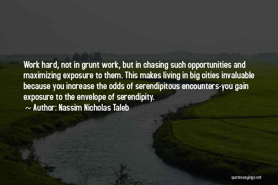 Nassim Nicholas Taleb Quotes: Work Hard, Not In Grunt Work, But In Chasing Such Opportunities And Maximizing Exposure To Them. This Makes Living In