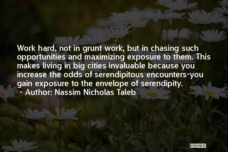 Nassim Nicholas Taleb Quotes: Work Hard, Not In Grunt Work, But In Chasing Such Opportunities And Maximizing Exposure To Them. This Makes Living In