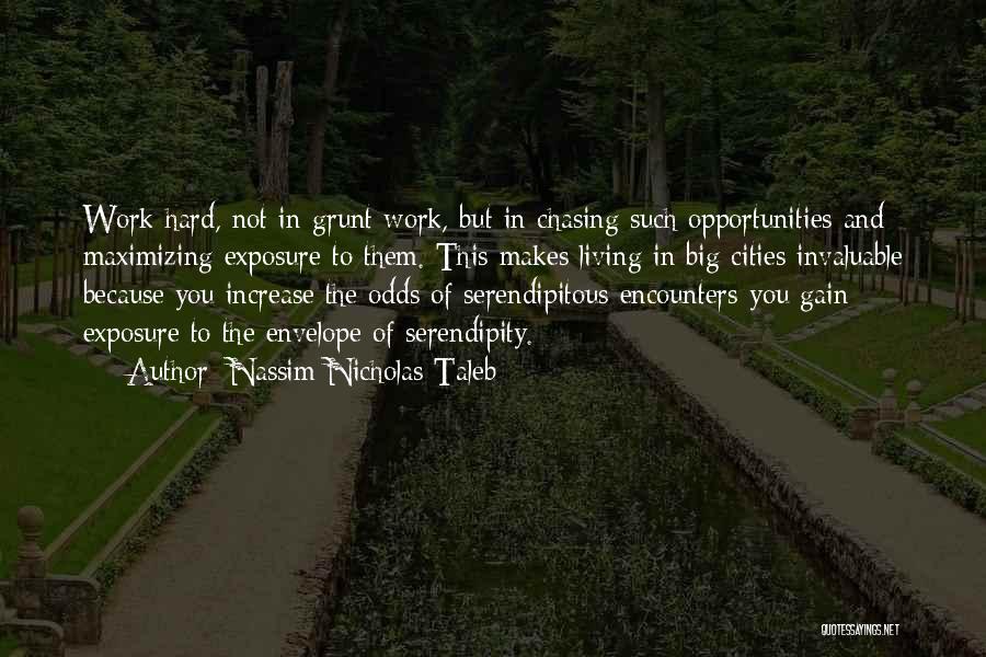 Nassim Nicholas Taleb Quotes: Work Hard, Not In Grunt Work, But In Chasing Such Opportunities And Maximizing Exposure To Them. This Makes Living In