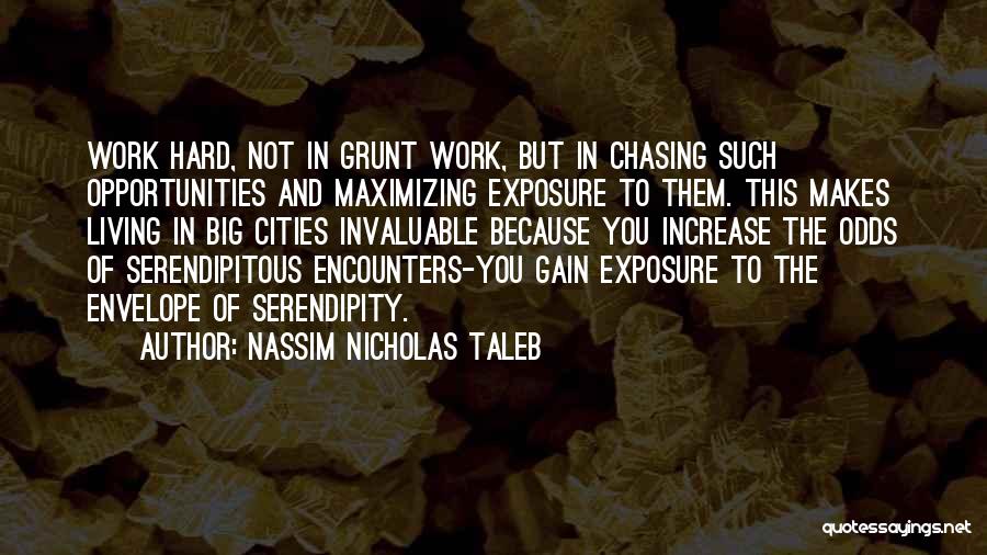 Nassim Nicholas Taleb Quotes: Work Hard, Not In Grunt Work, But In Chasing Such Opportunities And Maximizing Exposure To Them. This Makes Living In
