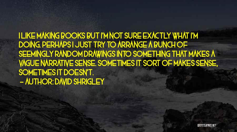 David Shrigley Quotes: I Like Making Books But I'm Not Sure Exactly What I'm Doing. Perhaps I Just Try To Arrange A Bunch