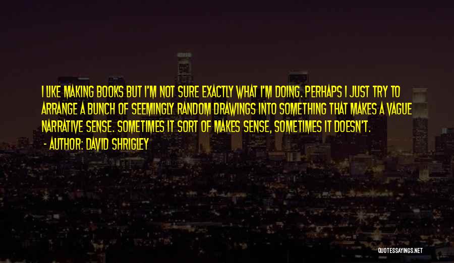 David Shrigley Quotes: I Like Making Books But I'm Not Sure Exactly What I'm Doing. Perhaps I Just Try To Arrange A Bunch