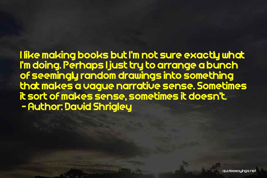 David Shrigley Quotes: I Like Making Books But I'm Not Sure Exactly What I'm Doing. Perhaps I Just Try To Arrange A Bunch