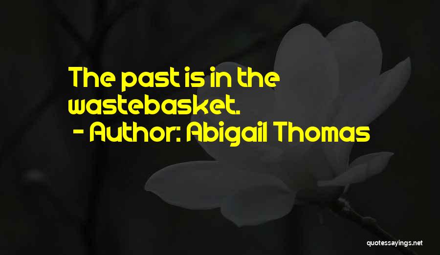 Abigail Thomas Quotes: The Past Is In The Wastebasket.