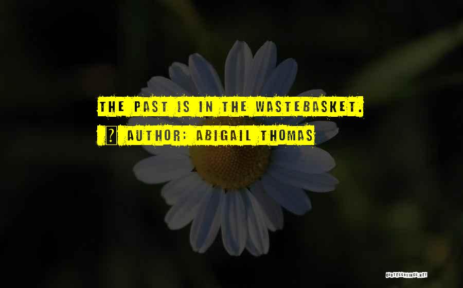 Abigail Thomas Quotes: The Past Is In The Wastebasket.