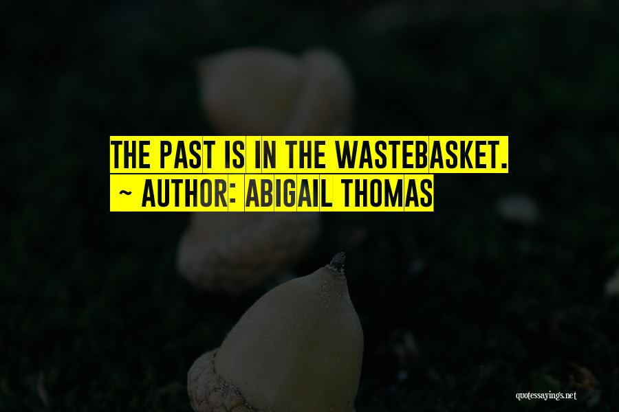 Abigail Thomas Quotes: The Past Is In The Wastebasket.