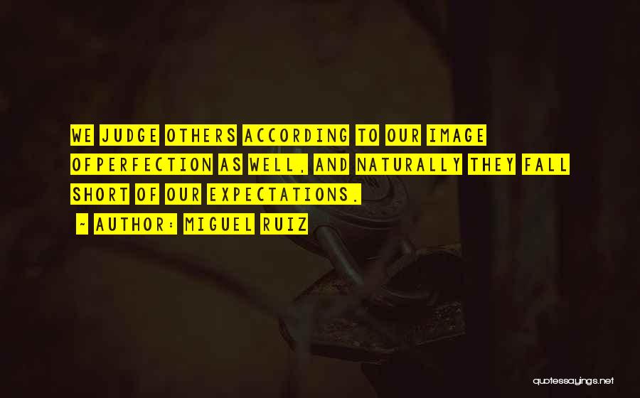 Miguel Ruiz Quotes: We Judge Others According To Our Image Ofperfection As Well, And Naturally They Fall Short Of Our Expectations.