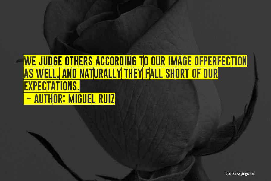 Miguel Ruiz Quotes: We Judge Others According To Our Image Ofperfection As Well, And Naturally They Fall Short Of Our Expectations.