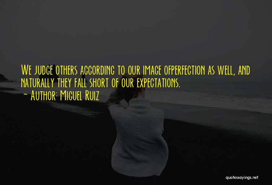 Miguel Ruiz Quotes: We Judge Others According To Our Image Ofperfection As Well, And Naturally They Fall Short Of Our Expectations.