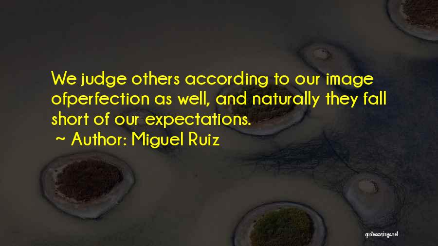 Miguel Ruiz Quotes: We Judge Others According To Our Image Ofperfection As Well, And Naturally They Fall Short Of Our Expectations.