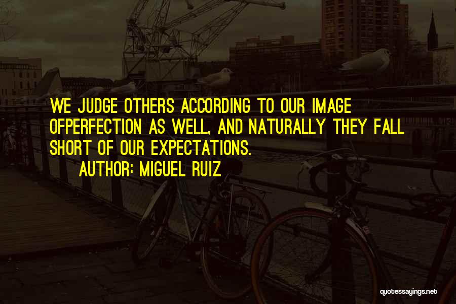 Miguel Ruiz Quotes: We Judge Others According To Our Image Ofperfection As Well, And Naturally They Fall Short Of Our Expectations.