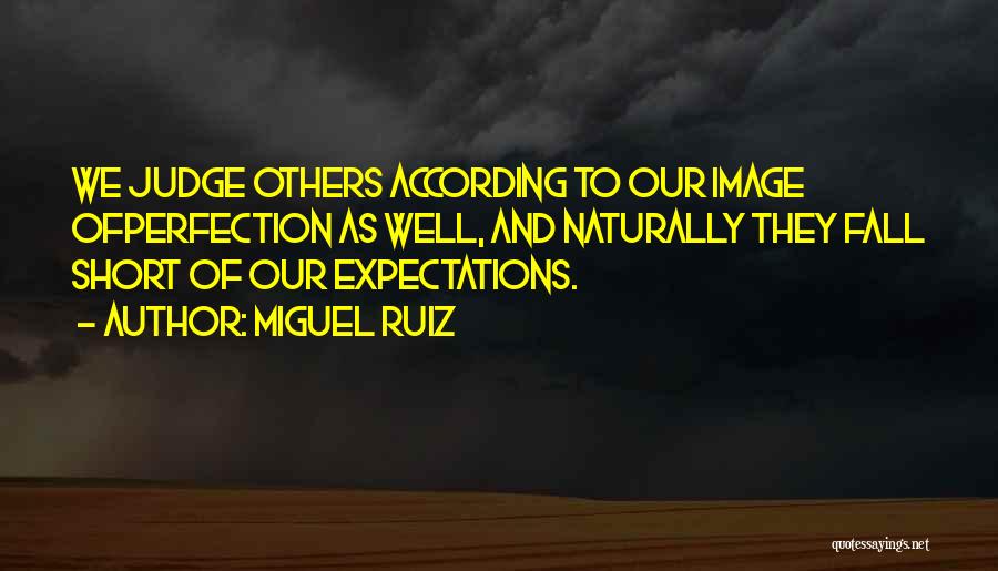 Miguel Ruiz Quotes: We Judge Others According To Our Image Ofperfection As Well, And Naturally They Fall Short Of Our Expectations.