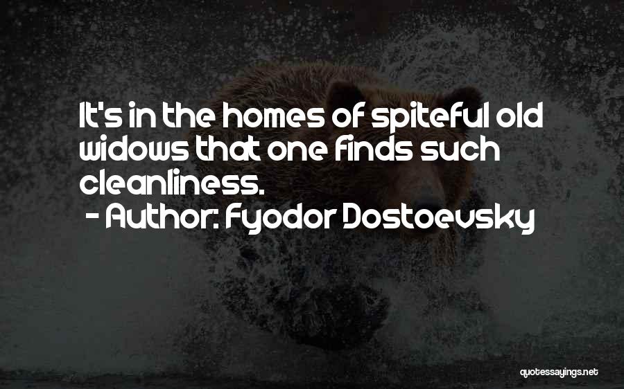 Fyodor Dostoevsky Quotes: It's In The Homes Of Spiteful Old Widows That One Finds Such Cleanliness.