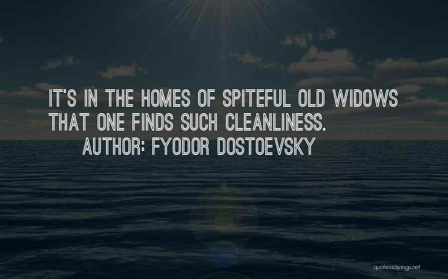 Fyodor Dostoevsky Quotes: It's In The Homes Of Spiteful Old Widows That One Finds Such Cleanliness.