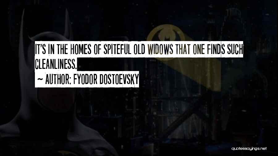 Fyodor Dostoevsky Quotes: It's In The Homes Of Spiteful Old Widows That One Finds Such Cleanliness.