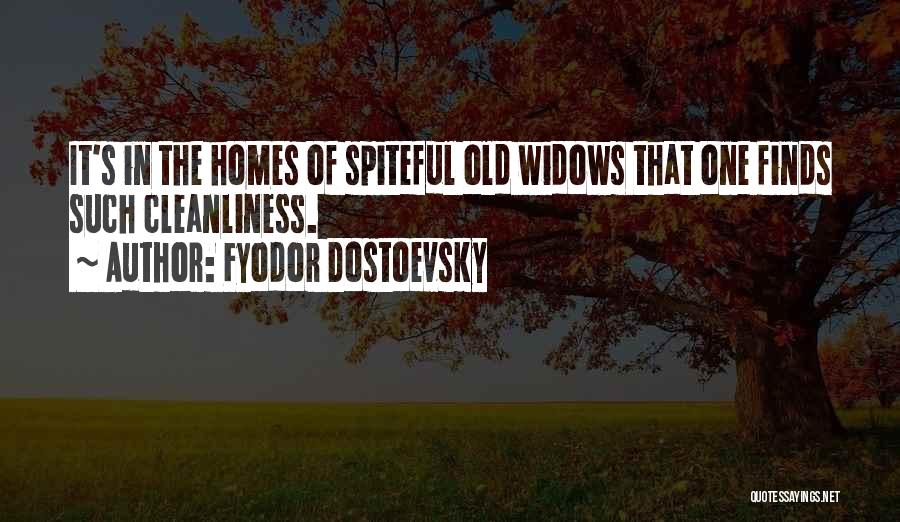 Fyodor Dostoevsky Quotes: It's In The Homes Of Spiteful Old Widows That One Finds Such Cleanliness.