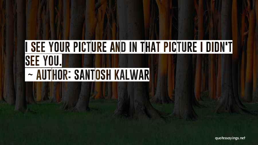 Santosh Kalwar Quotes: I See Your Picture And In That Picture I Didn't See You.