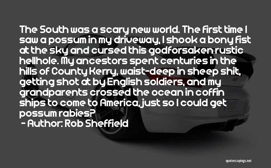 Rob Sheffield Quotes: The South Was A Scary New World. The First Time I Saw A Possum In My Driveway, I Shook A