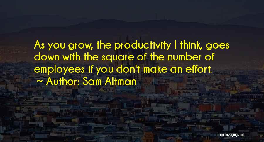 Sam Altman Quotes: As You Grow, The Productivity I Think, Goes Down With The Square Of The Number Of Employees If You Don't