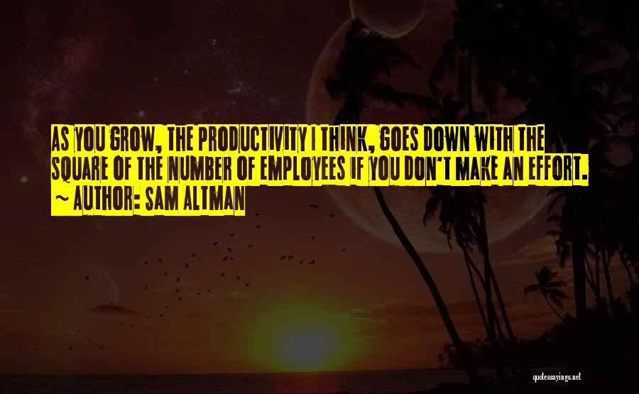 Sam Altman Quotes: As You Grow, The Productivity I Think, Goes Down With The Square Of The Number Of Employees If You Don't