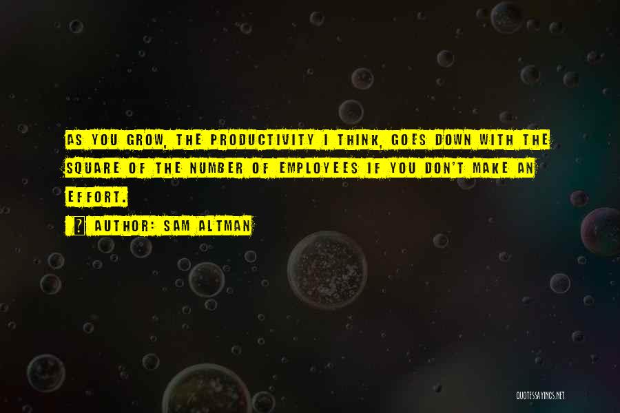 Sam Altman Quotes: As You Grow, The Productivity I Think, Goes Down With The Square Of The Number Of Employees If You Don't