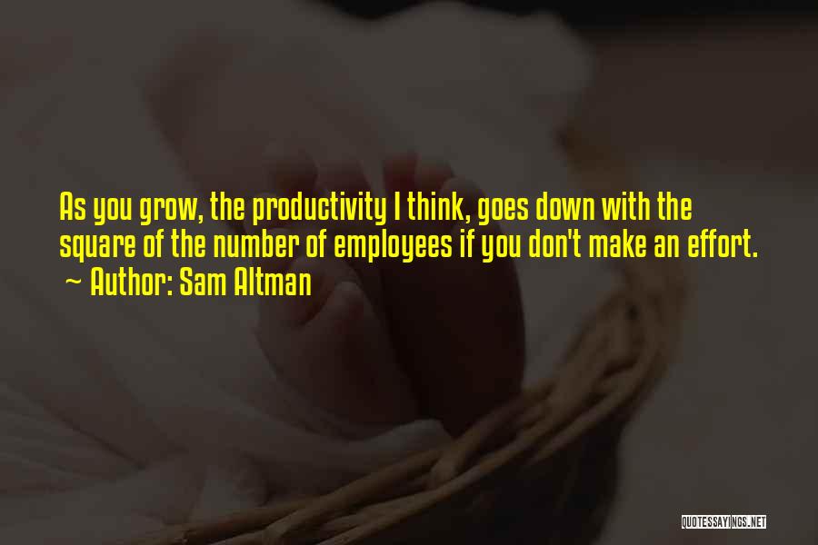 Sam Altman Quotes: As You Grow, The Productivity I Think, Goes Down With The Square Of The Number Of Employees If You Don't