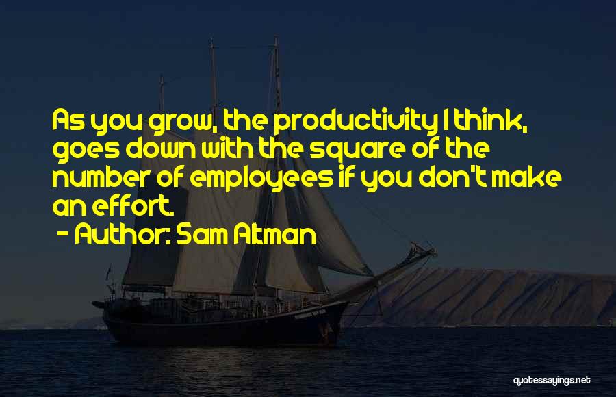 Sam Altman Quotes: As You Grow, The Productivity I Think, Goes Down With The Square Of The Number Of Employees If You Don't