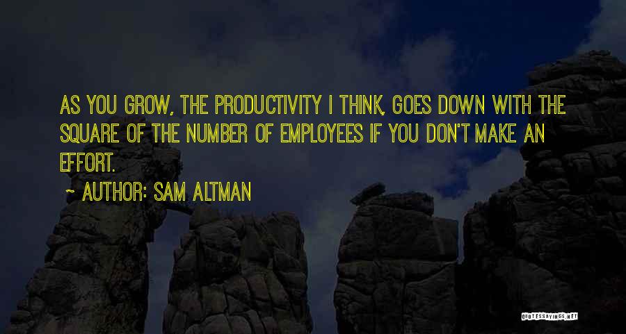 Sam Altman Quotes: As You Grow, The Productivity I Think, Goes Down With The Square Of The Number Of Employees If You Don't