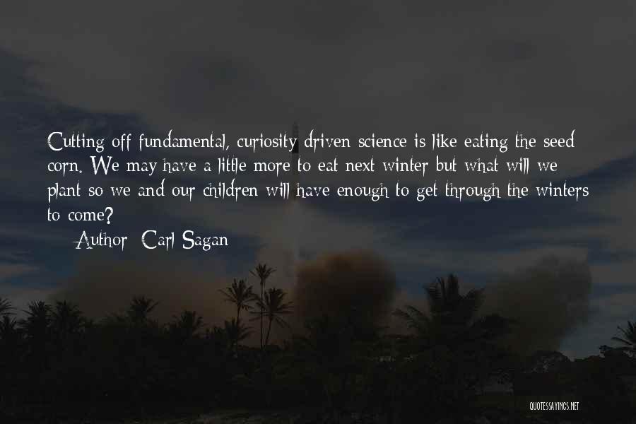Carl Sagan Quotes: Cutting Off Fundamental, Curiosity-driven Science Is Like Eating The Seed Corn. We May Have A Little More To Eat Next
