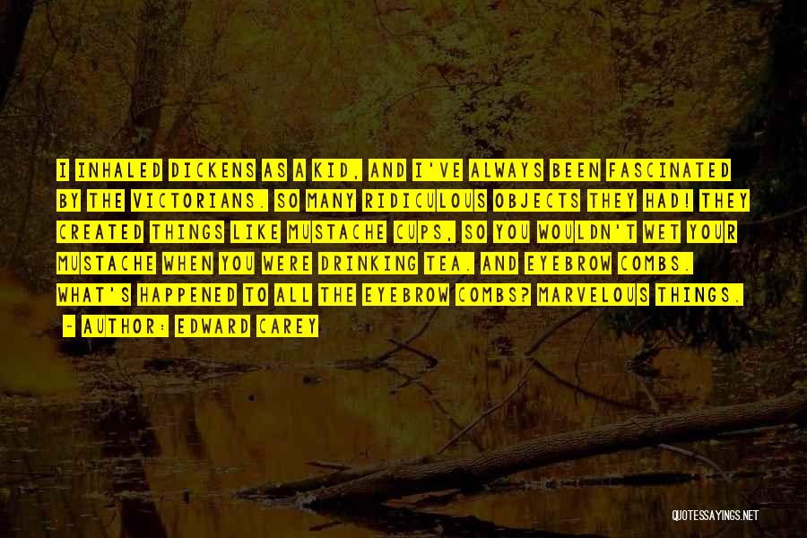 Edward Carey Quotes: I Inhaled Dickens As A Kid, And I've Always Been Fascinated By The Victorians. So Many Ridiculous Objects They Had!