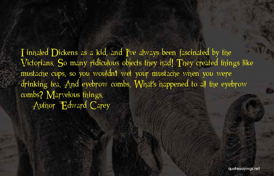 Edward Carey Quotes: I Inhaled Dickens As A Kid, And I've Always Been Fascinated By The Victorians. So Many Ridiculous Objects They Had!