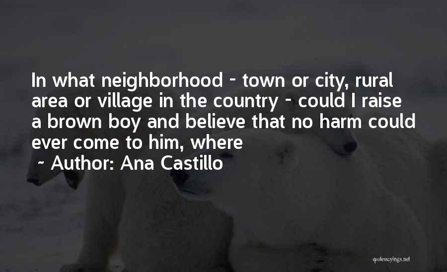 Ana Castillo Quotes: In What Neighborhood - Town Or City, Rural Area Or Village In The Country - Could I Raise A Brown