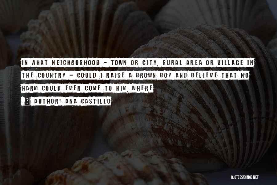 Ana Castillo Quotes: In What Neighborhood - Town Or City, Rural Area Or Village In The Country - Could I Raise A Brown