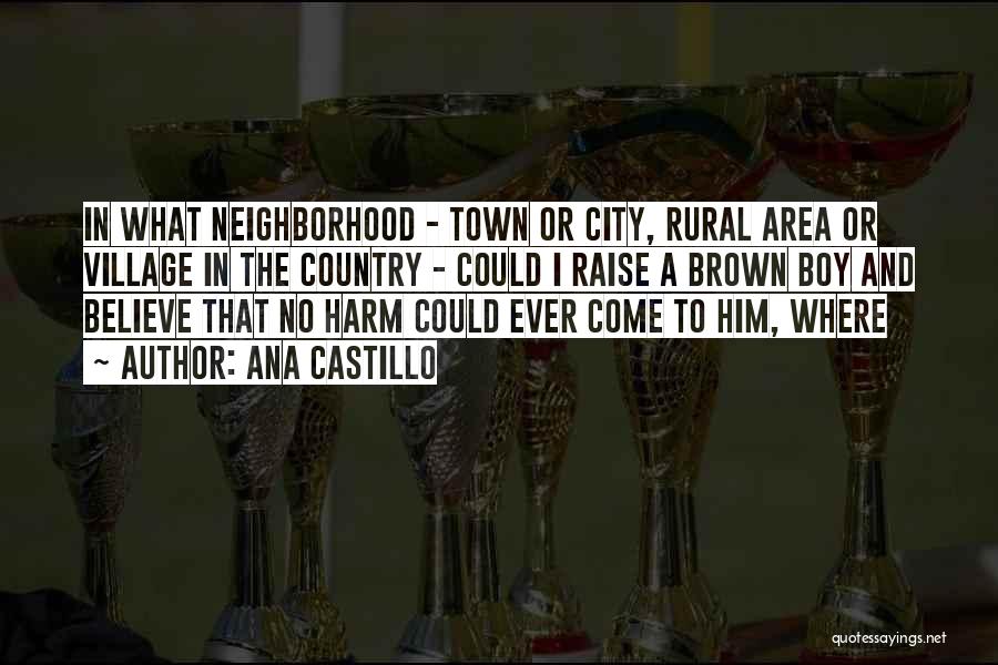 Ana Castillo Quotes: In What Neighborhood - Town Or City, Rural Area Or Village In The Country - Could I Raise A Brown