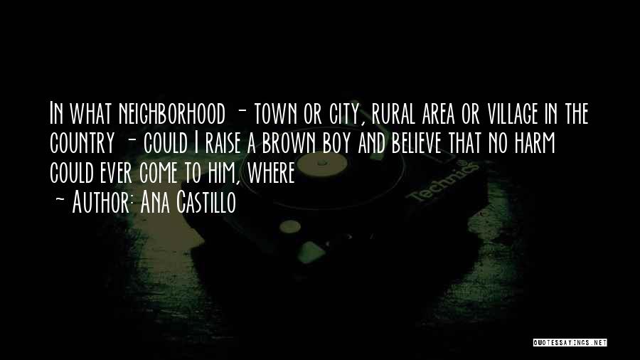 Ana Castillo Quotes: In What Neighborhood - Town Or City, Rural Area Or Village In The Country - Could I Raise A Brown