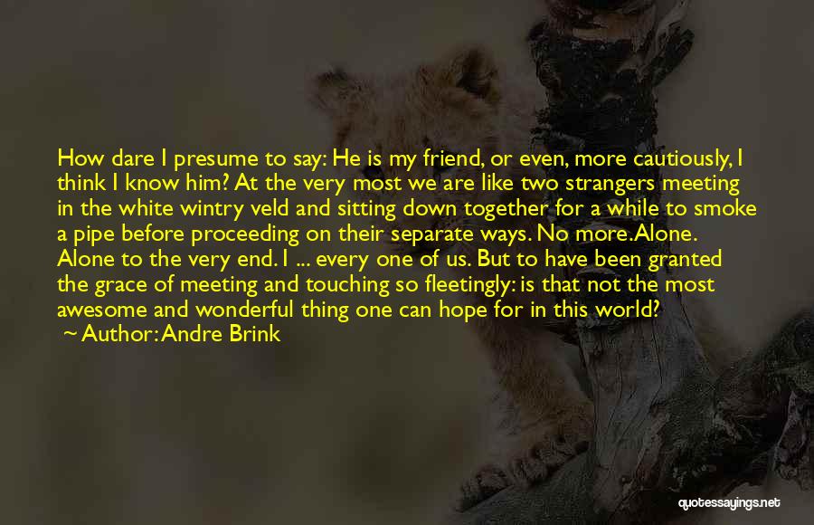 Andre Brink Quotes: How Dare I Presume To Say: He Is My Friend, Or Even, More Cautiously, I Think I Know Him? At