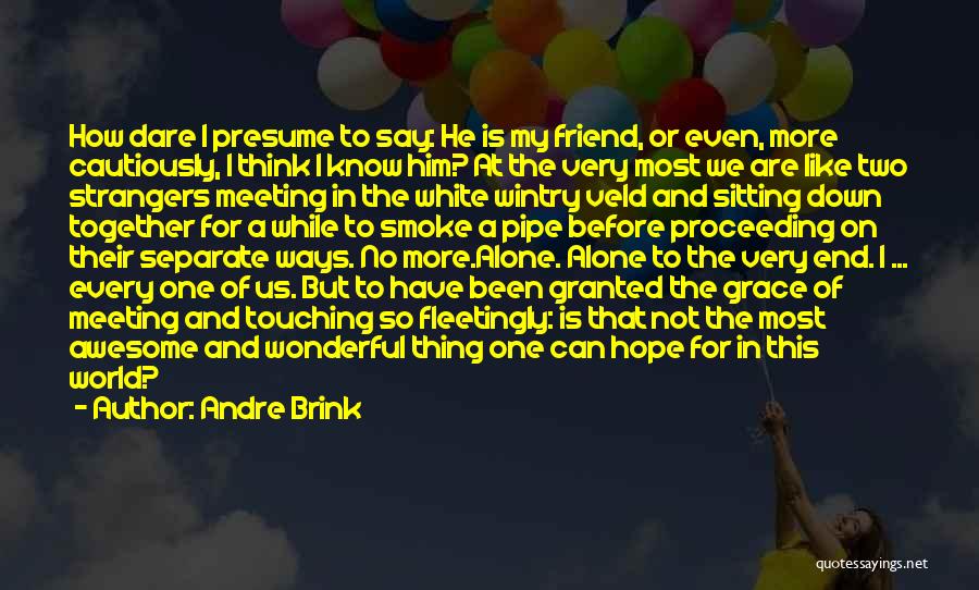 Andre Brink Quotes: How Dare I Presume To Say: He Is My Friend, Or Even, More Cautiously, I Think I Know Him? At