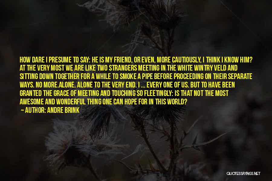 Andre Brink Quotes: How Dare I Presume To Say: He Is My Friend, Or Even, More Cautiously, I Think I Know Him? At