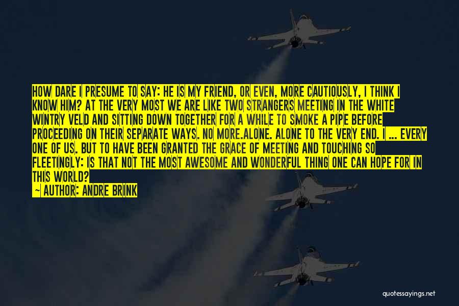 Andre Brink Quotes: How Dare I Presume To Say: He Is My Friend, Or Even, More Cautiously, I Think I Know Him? At