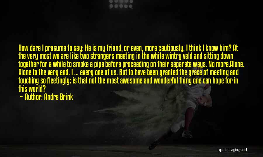 Andre Brink Quotes: How Dare I Presume To Say: He Is My Friend, Or Even, More Cautiously, I Think I Know Him? At