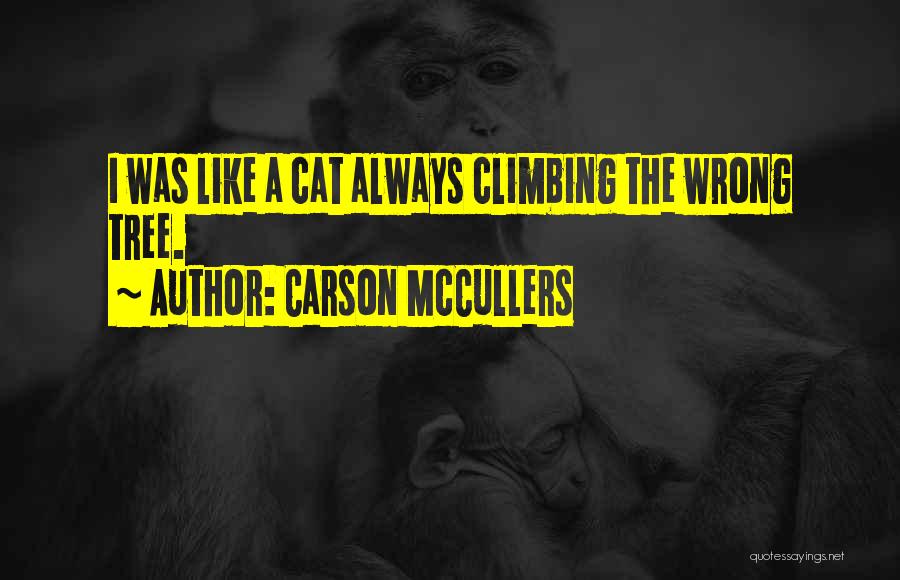 Carson McCullers Quotes: I Was Like A Cat Always Climbing The Wrong Tree.